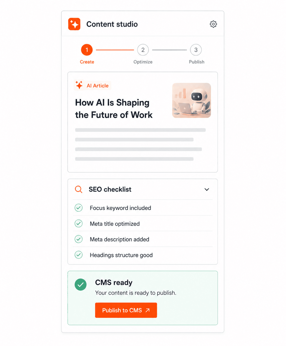 Hyperminds AI Content Automation Interface